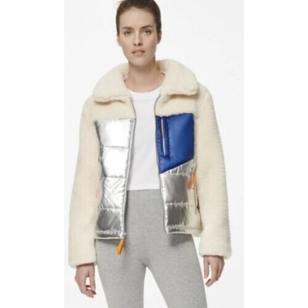 NWT MARC NEW YORK Performance Women's Faux Sherpa Colorblock Jacket sz‎ Large